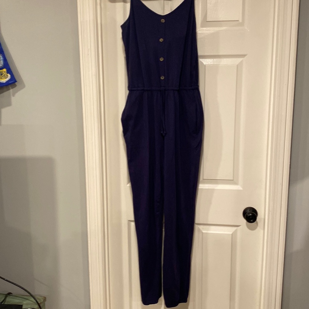 Large jumpsuit from Amazon with elastic pant leg and waist and pockets.